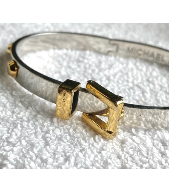 Micheal Kors Silver tone studded bangle bracelet with Buckle style closure - Picture 7 of 7